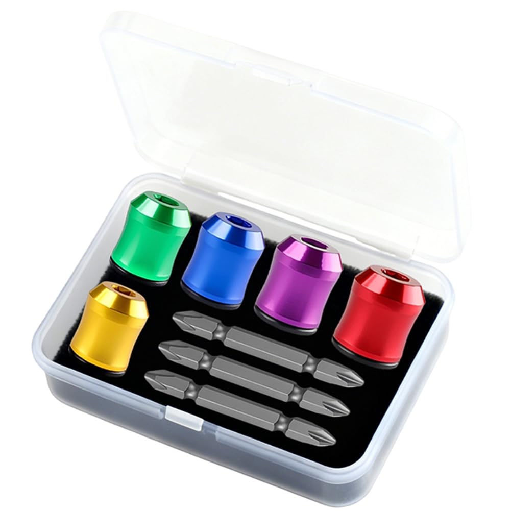 Ijsdnvjndx Men's As Shown 5 Screwdriver Magnetizer Rings 3 Magnetic Screwdriver Removable Magnetic Screwdriver Drill Holder For Hex Screwdrivers