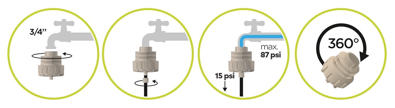 BLUMAT Pressure Reducer for Automatic Watering & Irrigation Systems | Ideal for Use with Blumat Systems, BluSoak Drip Tape, EasySoak Systems | Fits onto Standard ¾” Hose Bibb