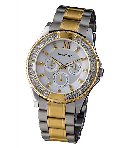 TIME FORCE Reloj Analógico para Mujer de Cuarzo con Correa en Acero Inoxidable TF4169L19M