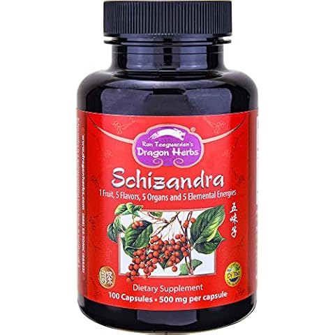 Dragon Herbs - Schizandra Capsules - 100 Capsules, 500 mg Each Cover