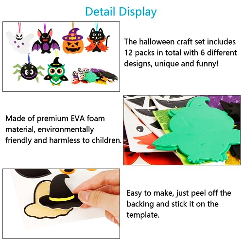 LAMEK 12 Halloween Bastelsets für Kinder Halloween Kreativsets zum Basteln – Ansicht 6