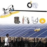 Solar Panel Cleaning Brush 70cm Dual Head Rotating Cleaning Brush, Water Powered Rod Kit Automatic Solar Panel Cleaning Tools,6M