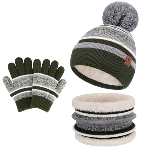 Image of FZ FANTASTIC ZONE Toddler Kids Winter Hats Gloves Scarf Neck Warmer Age 2-7