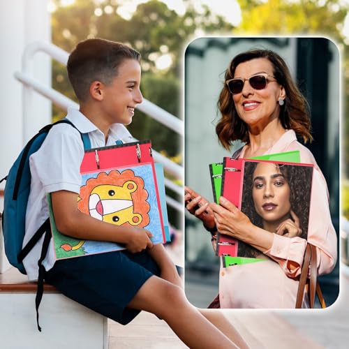 Image of WOT I 1 Inch Telescoping 3 Ring Binder 4 Pack, Expandable Flexible Binder with Customizable Front Cover & Clear Catalog Pocket, Holds 8.5 inchx11 inch Paper, Assorted Colors, School Office Supplies