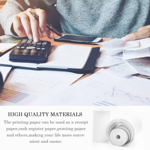 Image of Wireless Mini Printer Portable, Inkless Sticker Printer with 10 Rolls Paper,Bluetooth Thermal Printer Compatible with iOS + Android for Memo,Photo, Print Pod Best Gifts (Thermal Roll)