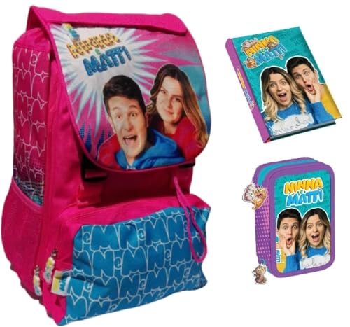 PRESTIGE & DELUXE Sac à dos scolaire berceau et mat extensible rose + trousse 3 étages + agenda 2023/2024 + 7 stylos effaçables + stylo lumineux led +...