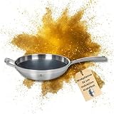Chef Cuisine Wokpfanne 32 cm – Edelstahl Wok mit Honeycomb-Keramikbeschichtung Fusion Pro II, PFAS-frei, Aluminiumkern für gleichmäßige Wärme bis in den Rand, Antihaft, Induktion geeignet