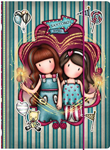 Safta- Gorjuss Fairground Carnet à Couverture Rigide avec élastique 24,8 x 9 x 33,4 cm, 812GJ14, Multicolore