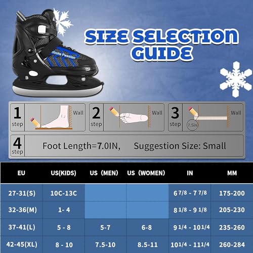 image for Nattork Adjustable Kids Ice Skate for Boys Girls Adult, Soft Padding a