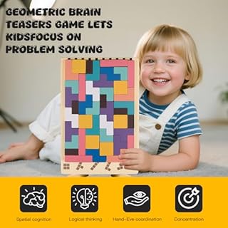 Kiapeak Wooden Stacking Puzzle Toy, 3D Russian Block Puzzle Jigsaw,Montessori Educational Board Game Gift for Boys and Girls, Stacking Blocks Toys for Family Brain Teaser Activity