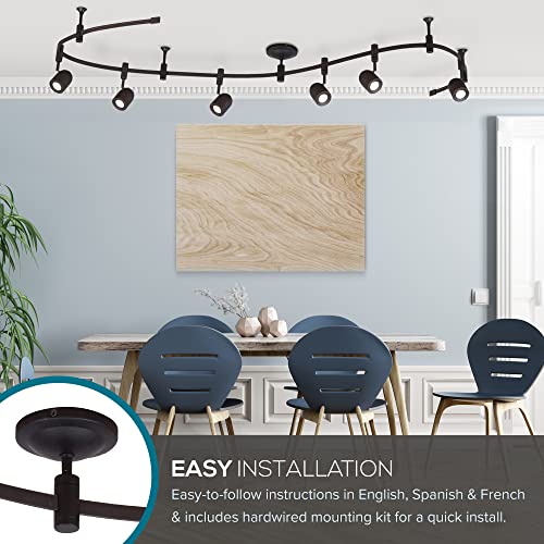 Catalina Lighting 96" Transitional 6-Light Integrated Led Flex Track Ceiling Light, Oil Rubbed Bronze #TOP6