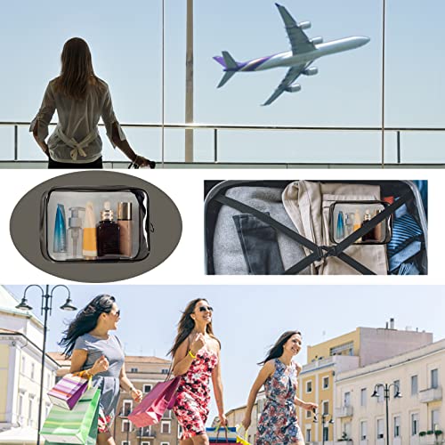 6 Pieces Clear Toiletry Bags For Travel, Portable Waterproof Clear Pvc Cosmetic Makeup Pouch, Tsa Approved Quart Size Travel Toiletry Organizer Bags For Woman Men Traveling, Airport Airline, 3 Sizes #TOP3