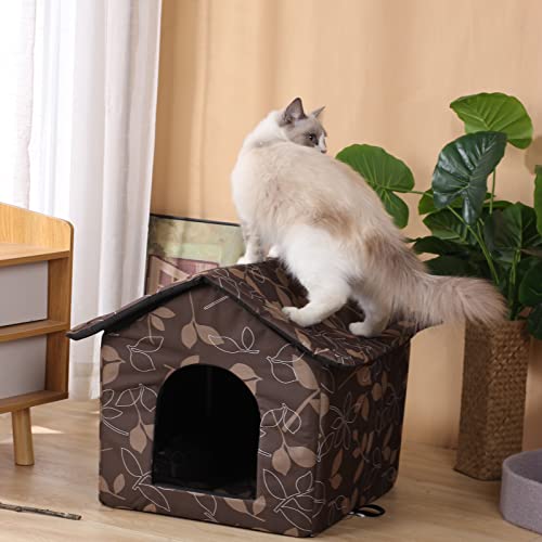 Cat House Outdoor Cat House Outdoor Houses For Feral Cats Dogs Cat Houses For Outdoor Cats Dog Cat Outdoor Indoor Waterproof House (Large, Brown Support Rod) #TOP5