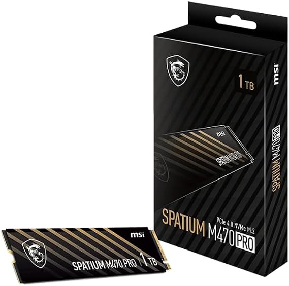MSI SPATIUM M470 Pro PCIe 4.0 NVMe M.2 1TB Internal SSD HD4857