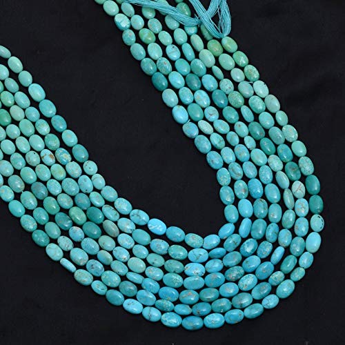Perles ovales turquoise naturel AAA 6x9mm pour création de bijoux uniques
