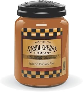 Candleberry Candles | Spiced Pumpkin Punkin Pie | Best Candles on The Market | Hand Poured in The USA | Highly Scented & Long Lasting | Large Jar 26 oz