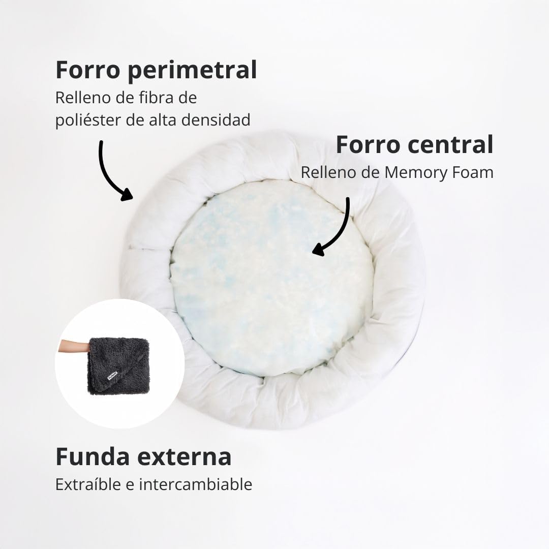 Furbedz - Letto per cani grande, design antistress, letto lavabile con fodera rimovibile intercambiabile, pile ultra morbido, fodera interna, supporto ortopedico in memory foam, base impermeabile