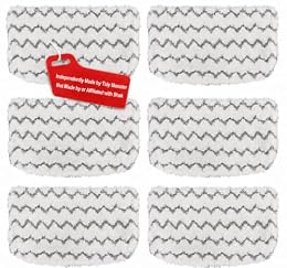 Tidy Monster 6 Pack Steam Mop Replacement Pads, Microfiber Floor Cleaning Pads Compatible with Steam Mops, Reusable Washable Mop Refills for Hardwood and Tile Floors