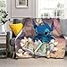 Lilo & Stitch - Coperta in morbido pile morbido e soffice coperta in peluche sfocato, decorazione per la casa, Halloween 127 x 101 cm