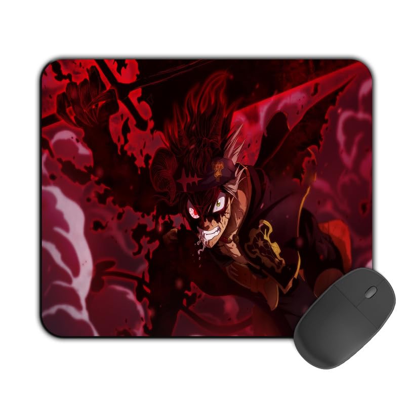 Image of Printed Design Mouse Pad Powerful Asta (200MM X 240 X 3MM) Enhance Gaming and Work Performance Comfortable and Precise Non-Slip Water Proof Black Clover Mouse Pad.