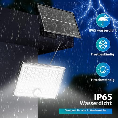 Giliwosy Solarlampen für Außen mit Bewegungsmelder,IP65 Wasserdicht,5m Kabel & Split-Design… – Ansicht 5