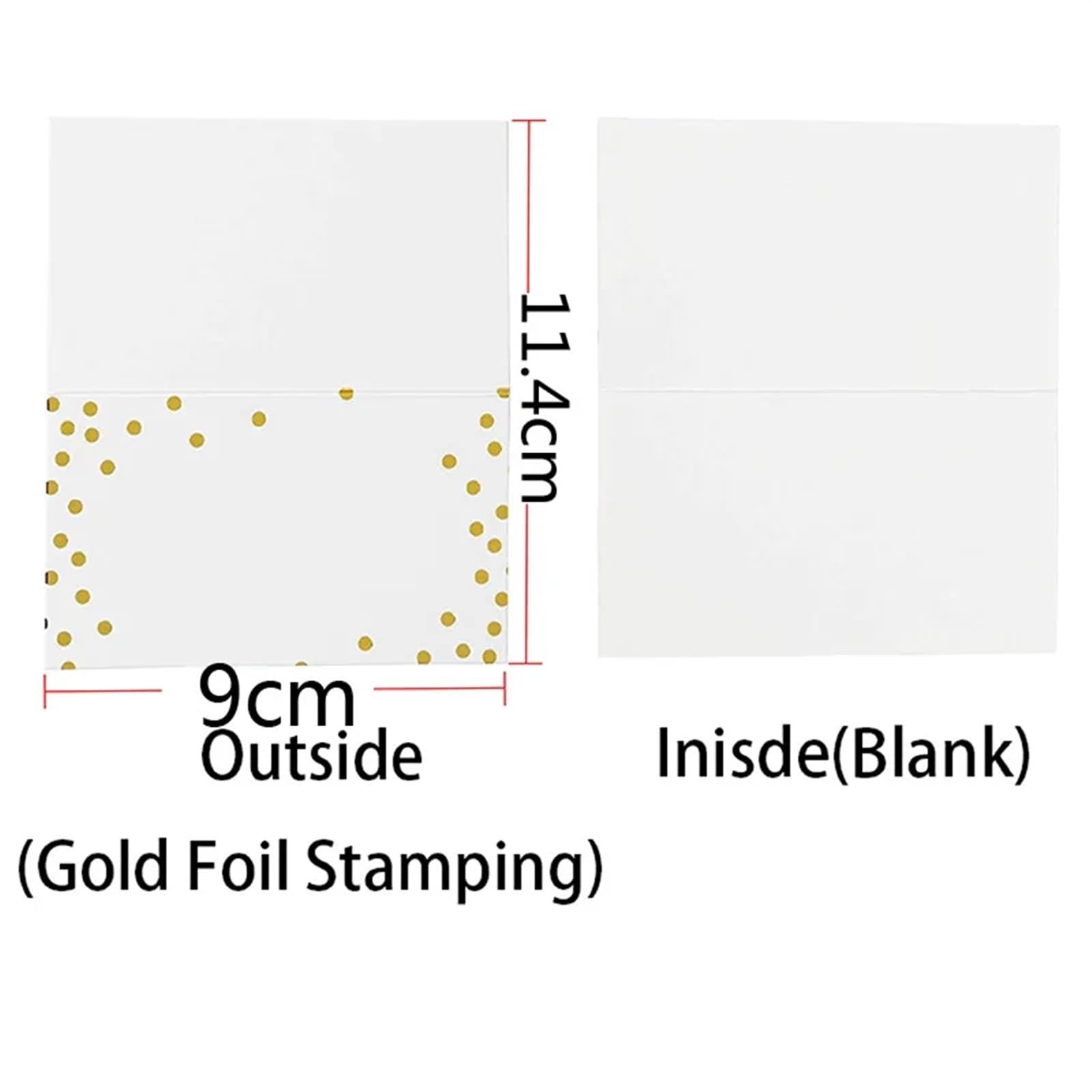 Einladungskarten für alle Anlässe, Hochzeits- und Geburtstagseinladungskarten, Gold und Silber, halbgefaltete Sitzkarten, Packung mit 25–50 Stück(Gold,50pcs)