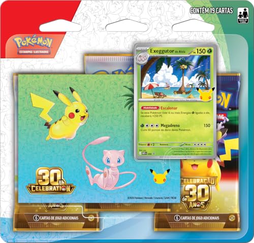 Pokémon TCG, Celebração de 30 anos – Blister Triplo com Adesivo Pokémon Exeggutor