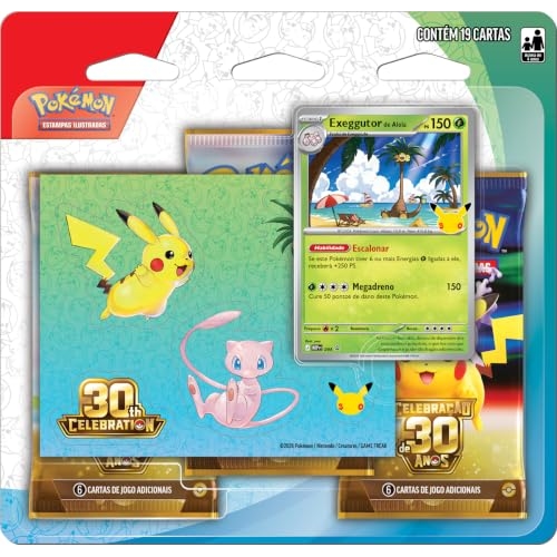 Pokémon TCG, Celebração de 30 anos – Blister Triplo com Adesivo Pokémon...