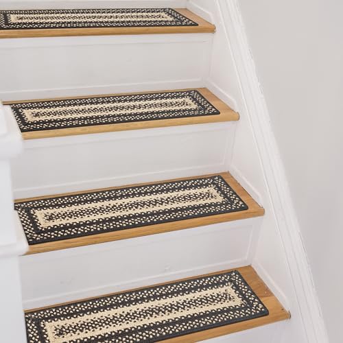 Homespice Manchester Jute Braided Stair Treads, Rect 8x28 Set of 13