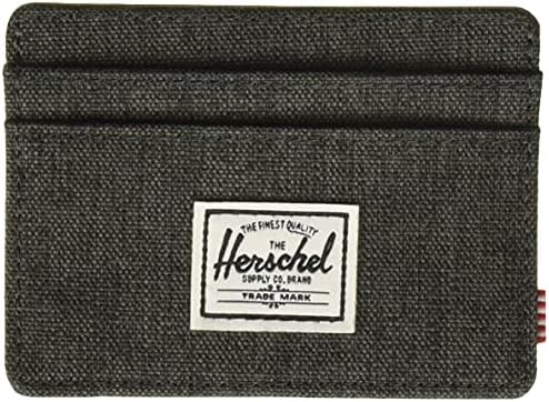 Herschel mens Charlie Rfid Card Case Wallet, black crosshatch, One Size US