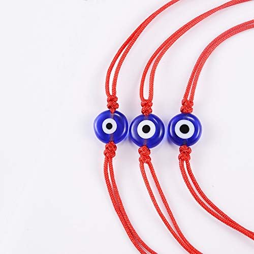 VU100 Evil Eye Bracelets Adjustable Ojo Turco Lucky Kabbalah Protection Handmade Wish Friendship Bracelet Jewelry Gift for Best Friends Granddaughter Family