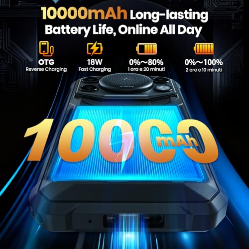 Image of FOSSIBOT F110 Pro 2026 Outdoor 5G Rugged Smartphone Unlocked, 8GB /20GB+128GB /1TBDimensity 6300 Octa-Core Android 15, 10000mAh Battery, 50MP Camera, NFC, Smart Toolbox Black