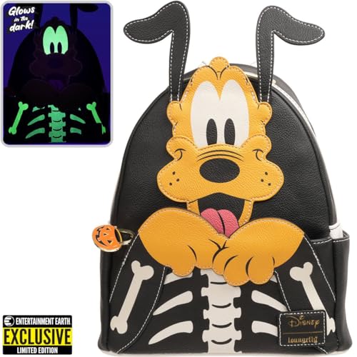 Loungefly Disney Pluto Skellington Glow-in-The-Dark Mini-Backpack - Entertainment Earth Exclusive4