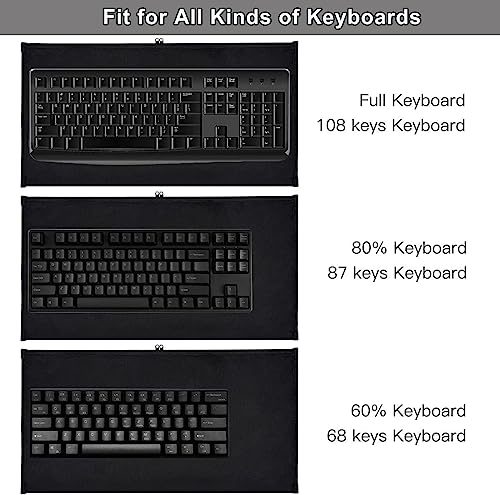 Image of EDRAK Keyboard Dust Productive Bag Case Sleeve Pouch for Universal Keyboard, Logitech /Razer /Das /Havit /Apple Magic Keyboard Protector, Wireless /Wire Computer /Gaming PC Keyboard Dust Cover (Black)