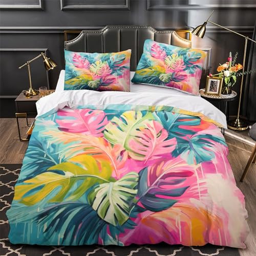 Linge de lit 3D ensemble de literie microfibre housse de couette 3 pièces taies double - 4