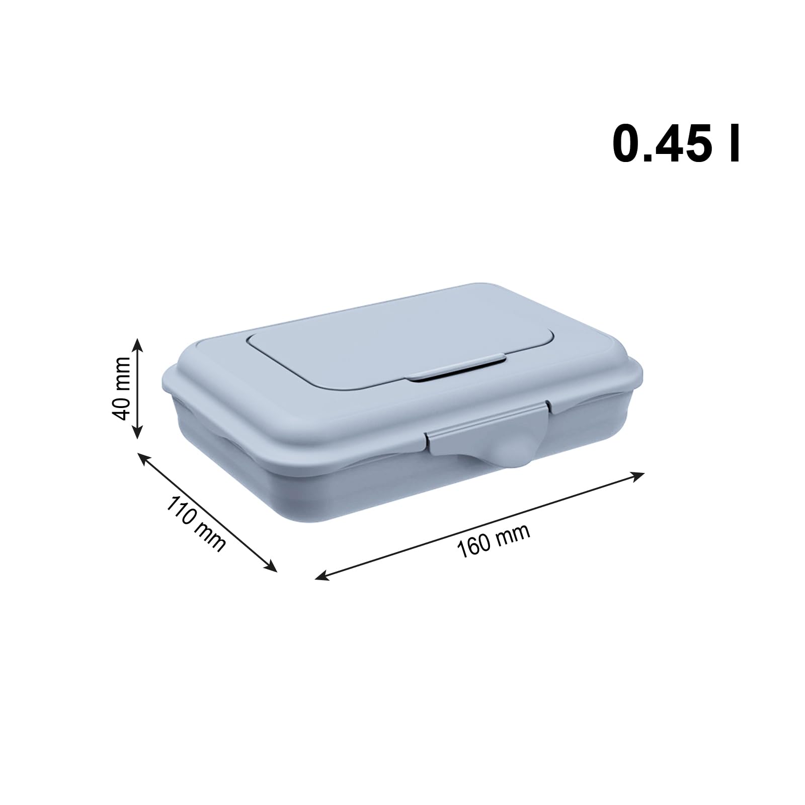 Rotho Babydesign Caja para toallitas húmedas azul 0,45 l – Caja de almacenamiento para toallitas húmedas, toallitas de bebé, toallitas de limpieza, dispensador de toallitas herméticas rellenables