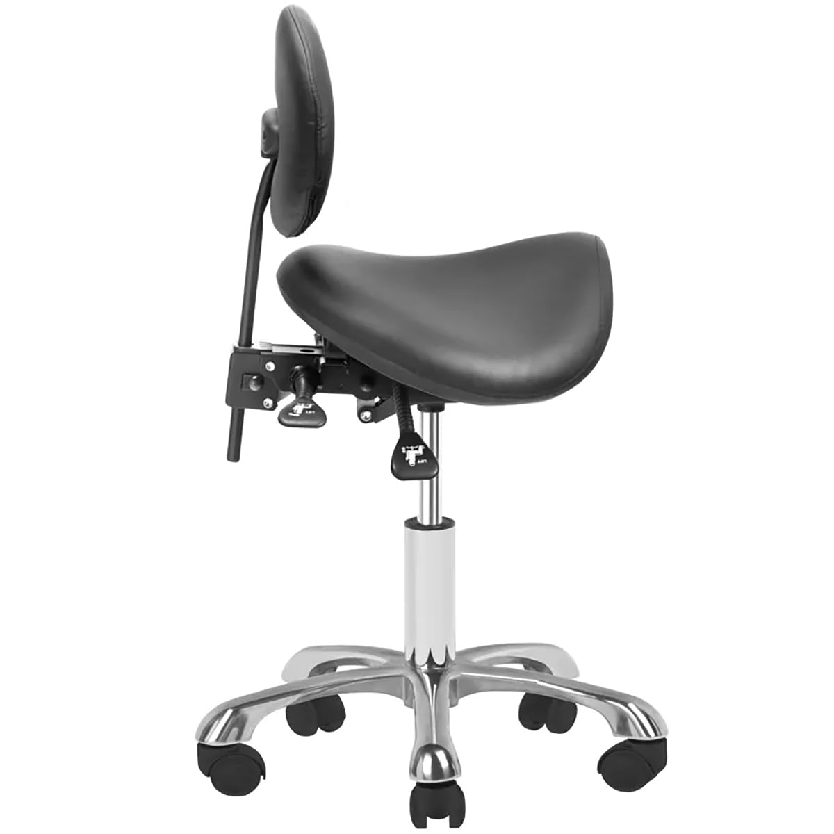 ACTIVESHOP Kosmetikhocker mit Rückenlehne 1025 schwarz Giovanni