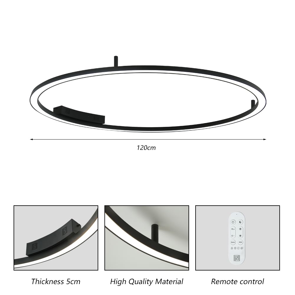 Immax NEO FINO Decken- (Wand-) Leuchte schwarz 120 cm 72 W 4752 lm Tuya Zigbee 3.0 mit Fernbedienung
