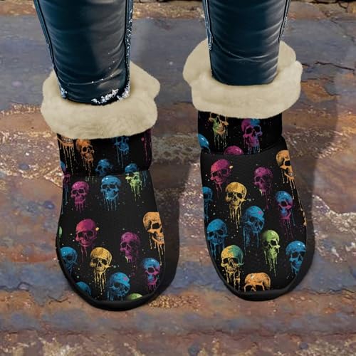 Women's Warm Snow Boots Ankle Booties Outdoor Indoor Walking Flat Boots Non-slip Winter Snow Shoes for Women3