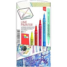Derwent Graphite Pens, Graphik Line Painter Colored Pens, Palette No.1, 5 Pack 2302230