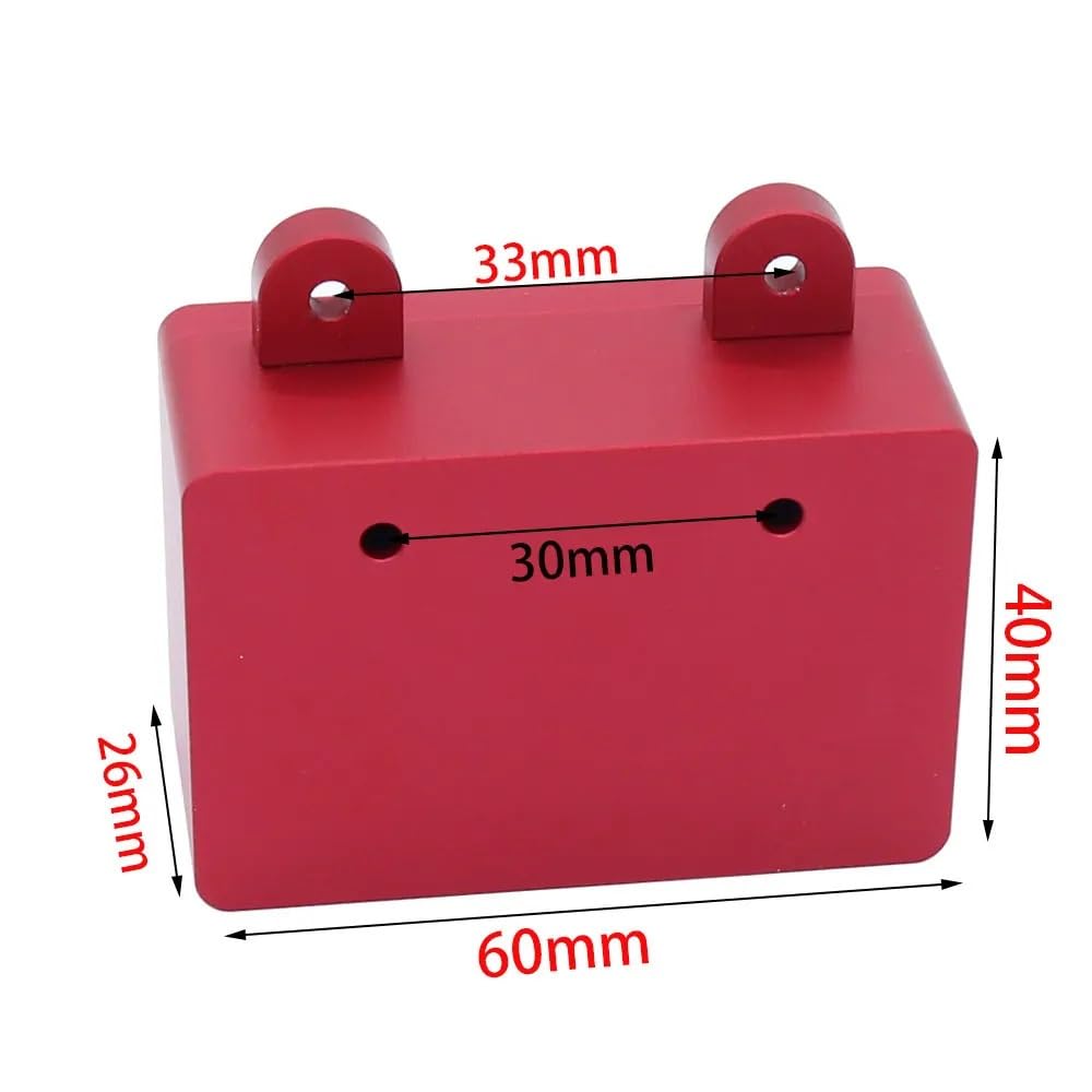 RC Accesorios Caja receptora de Radio de Aluminio de 60 x 40 x 26 mm for Coche RC Crawler Capra SCX10 Pro RR10 SCX6 TRX4 TF2 D90 CC01 (actualización)(Rood)