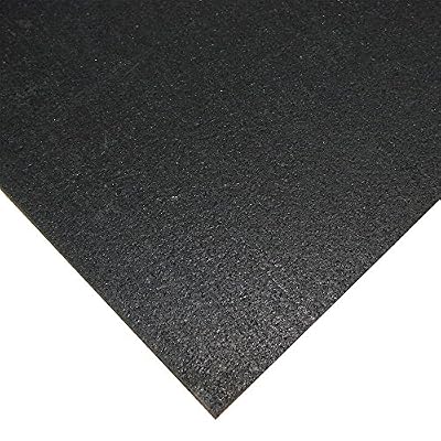 Rubber-Cal "Elephant Bark Rubber Flooring - 1/4 in. x 4 ft. x 7 ft. - Black