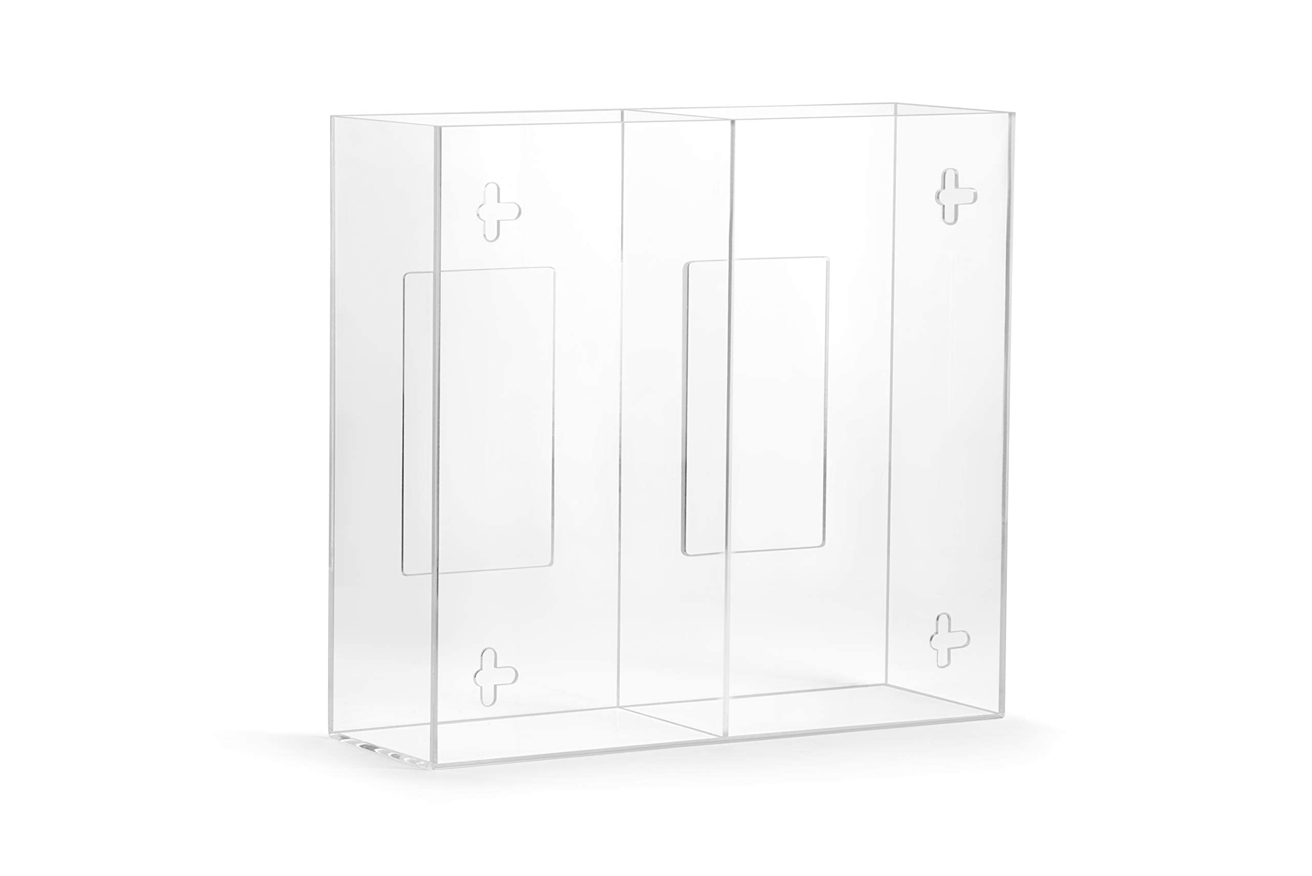 SimplyImagine Glove Box Holder Dispenser - Double Side Loaded Clear Acrylic Rack for Medical, Latex, Rubber, Nitrile, Exam, Disposable Glove Boxes, GLOVES NOT INCLUDED