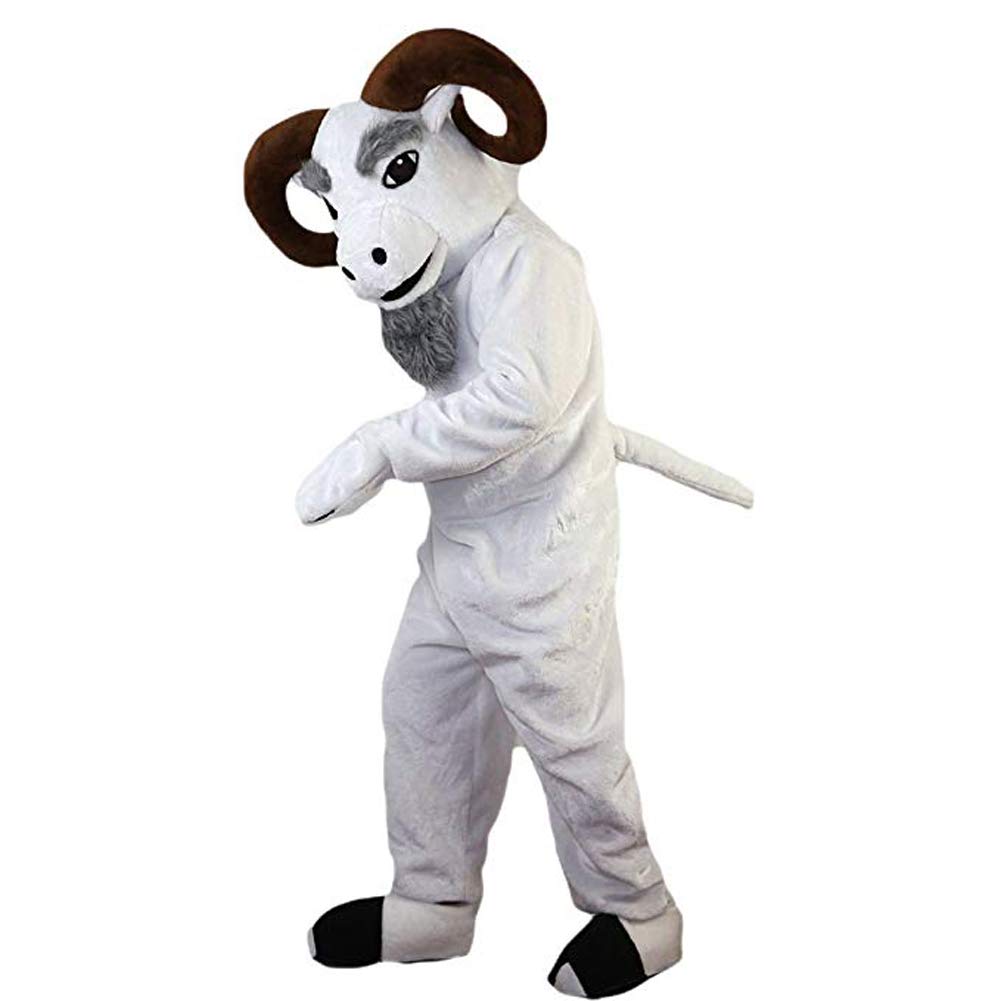 Krister White Goat Mascot Costume Adult Halloween Costume