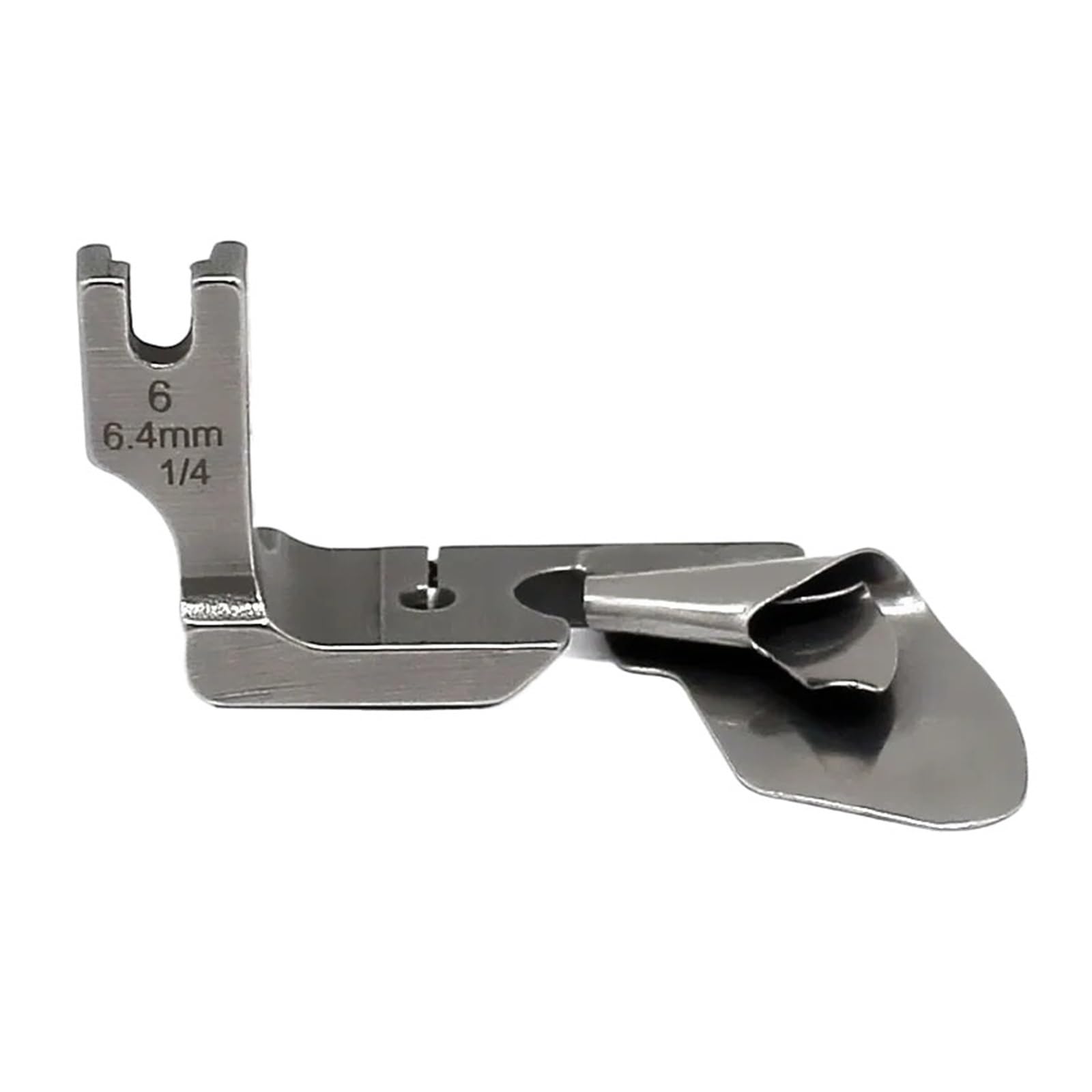 1pc Industrial Sewing Machine Curved Hemming Foot Hem Pull Tube Presser Silk Chiffon Skirt Crimping(6.4mm)