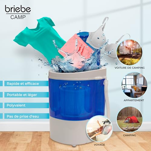 briebe Camp Mini Machine à Laver Portable Essorage, Camping, Capacité 3kg de Linge, Idéal Voyages, Caravanes et Camping-cars, Petite Laveuse, Faible Consommation d'Eau et d'Énergie, WM1111 Blanc – Image 4