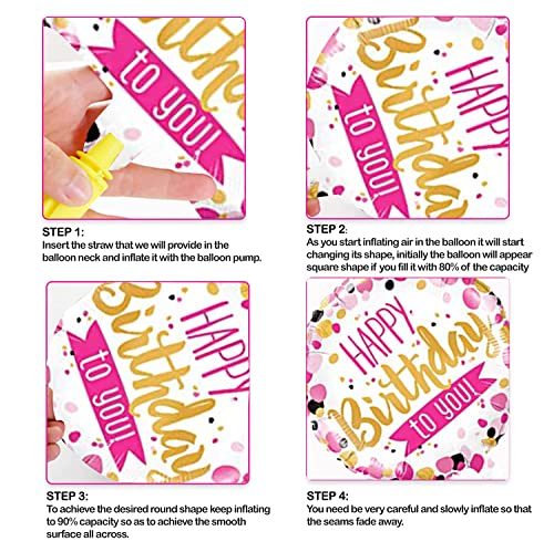 Image of AMFIN Birthday Balloons for Decoration /Happy Birthday Decoration /Birthday Foil Balloon /Round Balloons for Decoration /Foil Balloon Happy Birthday - Pack of 7
