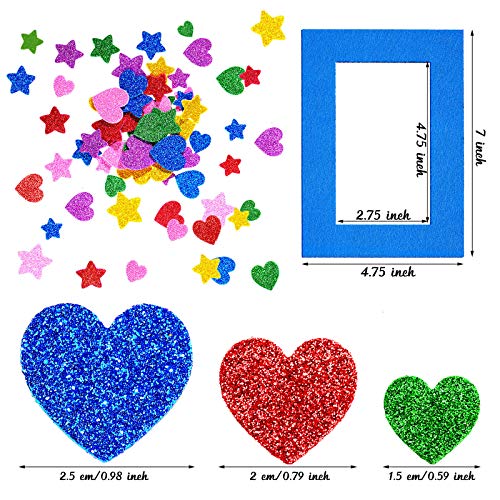 Jetec JETEC-74 24 Pieces Colorful Felt Photo Frames Holiday Picture Frames And 50 Pieces Colorful Glitter Foam Stickers thumb #1
