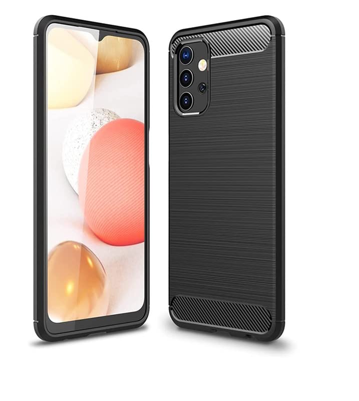 Image of NPRC Hybrid Ultra Slim Protective Case TPU Non-Slip Carbon Fiber Texture Shockproof Case Cover for Samsung Galaxy M32 5g - Black