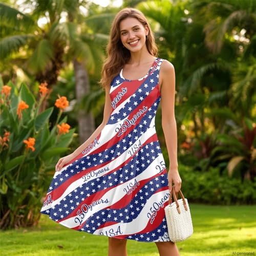 Image of TOADDITDO Womens Summer Sleeveless Tank Dress with 2 Side Pockets XS-4XL Plus Size